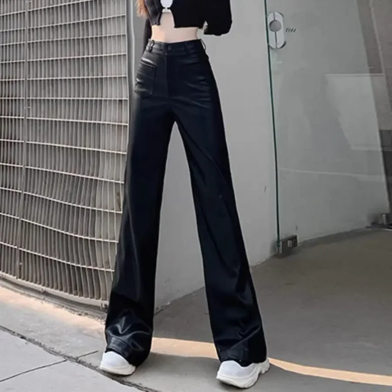 Women\'s Pants Wide Leg Spring Autumn High Waist Female Trousers One Size Comfortable Stretch Xxl Classic Aesthetic Slacks 90s G