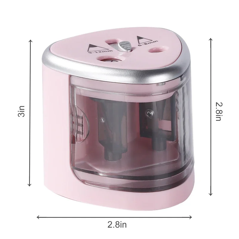 Electric Dual-hole Pencil Sharpener Automatic Student Pencil Sharpener Art Drawing Special Office Stationery Gifts