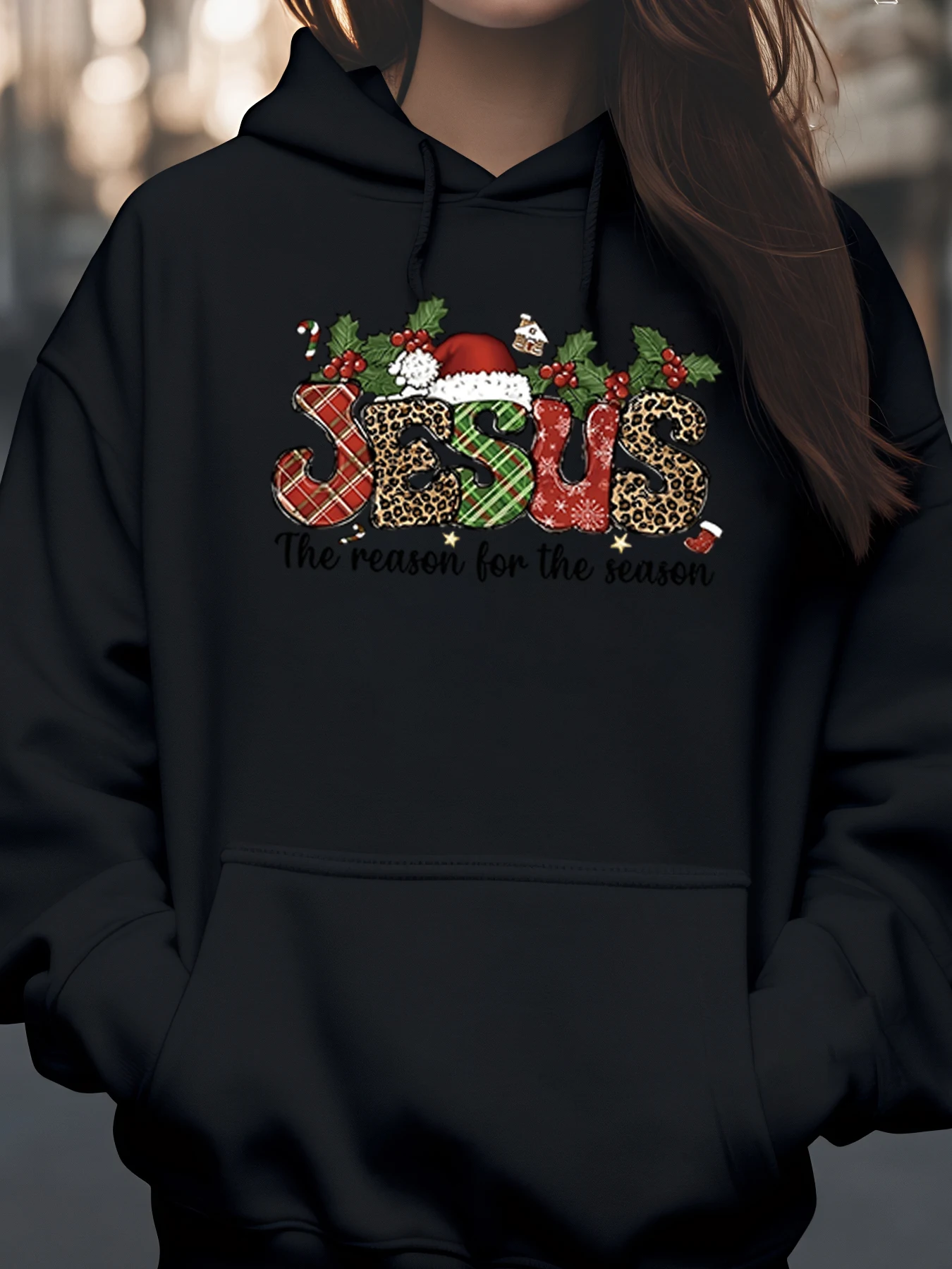 

Рождественская толстовка с капюшоном «Иисус разум на сезон», праздничный наряд, женская одежда