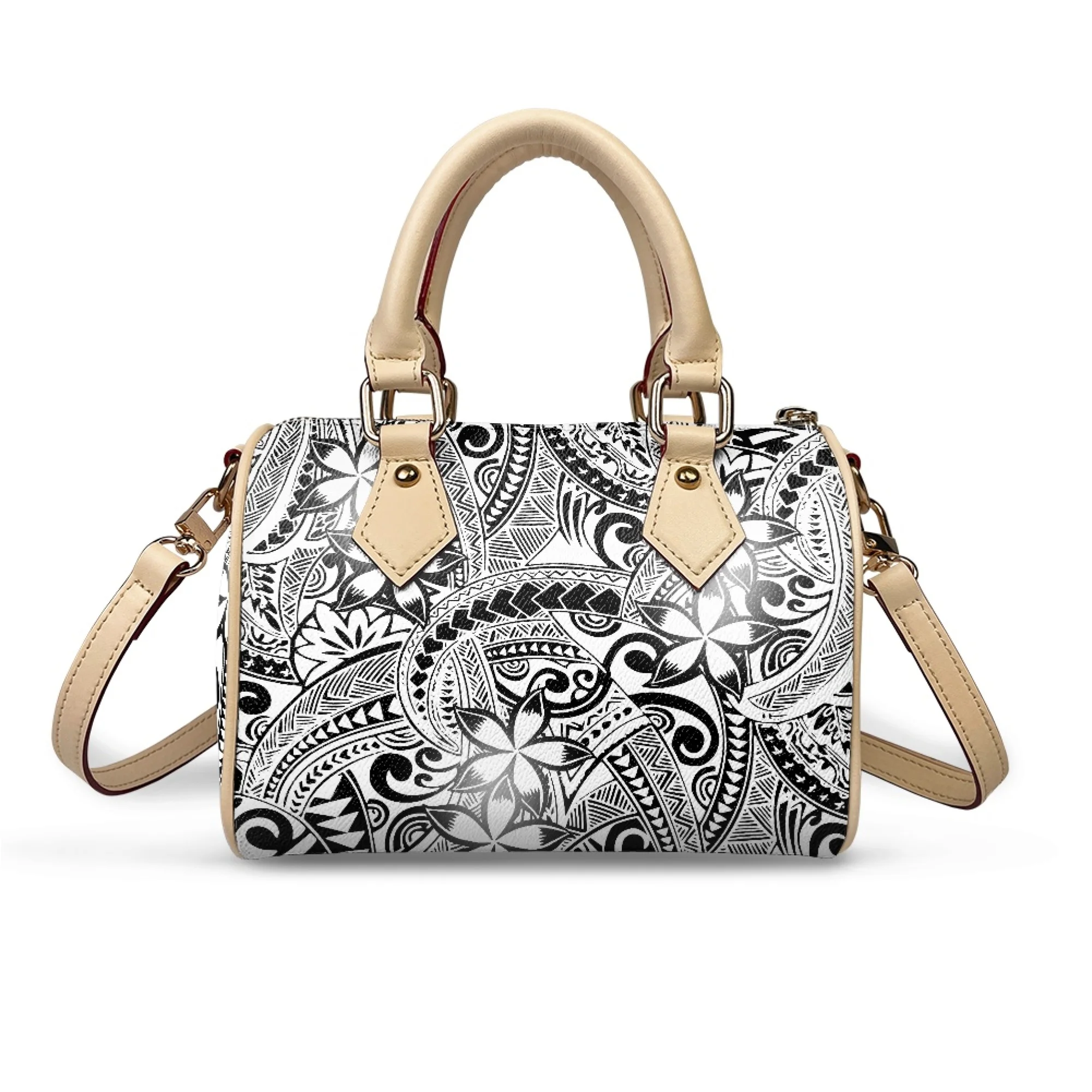 

Polynesian Women'S Pillow Bag Samoa Tribal Floral Print Fashion Women'S Bag Crossbody Bag Pu Handbag Compact Fashion Storage Bag