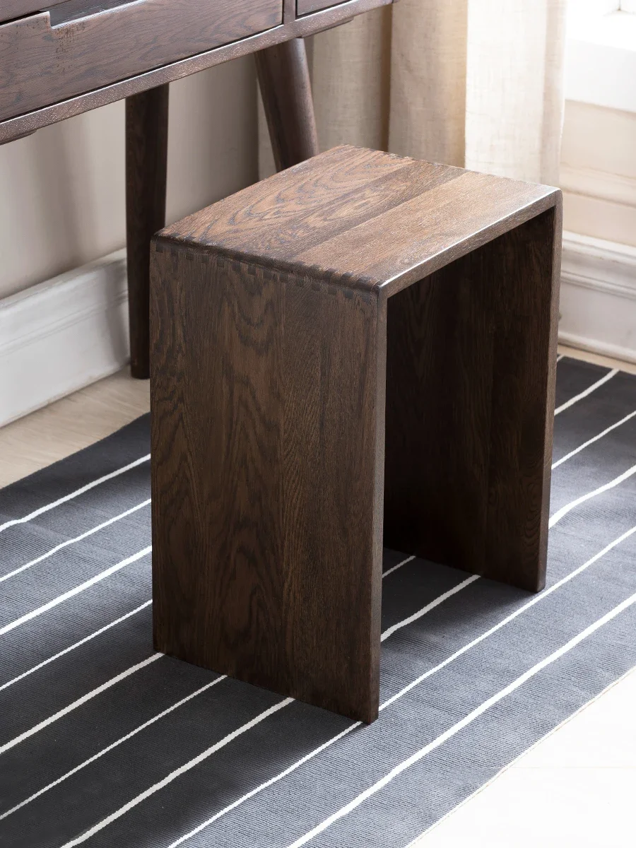 

Pure solid wood stool simple modern oak square stool, Japanese makeup stool, eco-friendly walnut furniture