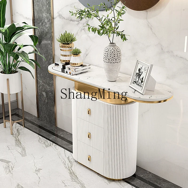 

CLNarrow table Entrance hall entrance table platform Entry end view platform Modern aisle corridor strip case against the wall