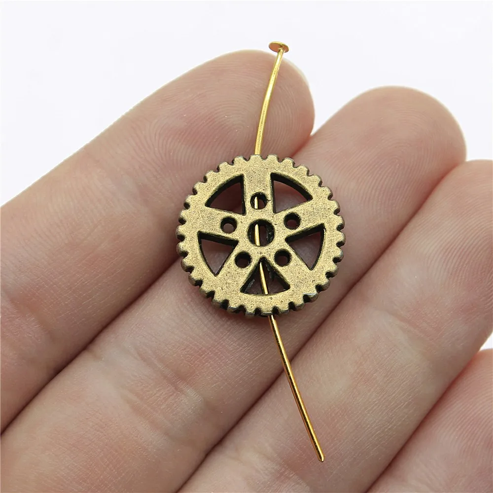 10pcs 18x18mm Porous Round Gear Charms Antique Bronze Plated Charms Jewelry Findings Jewelry Components For Jewelry Making