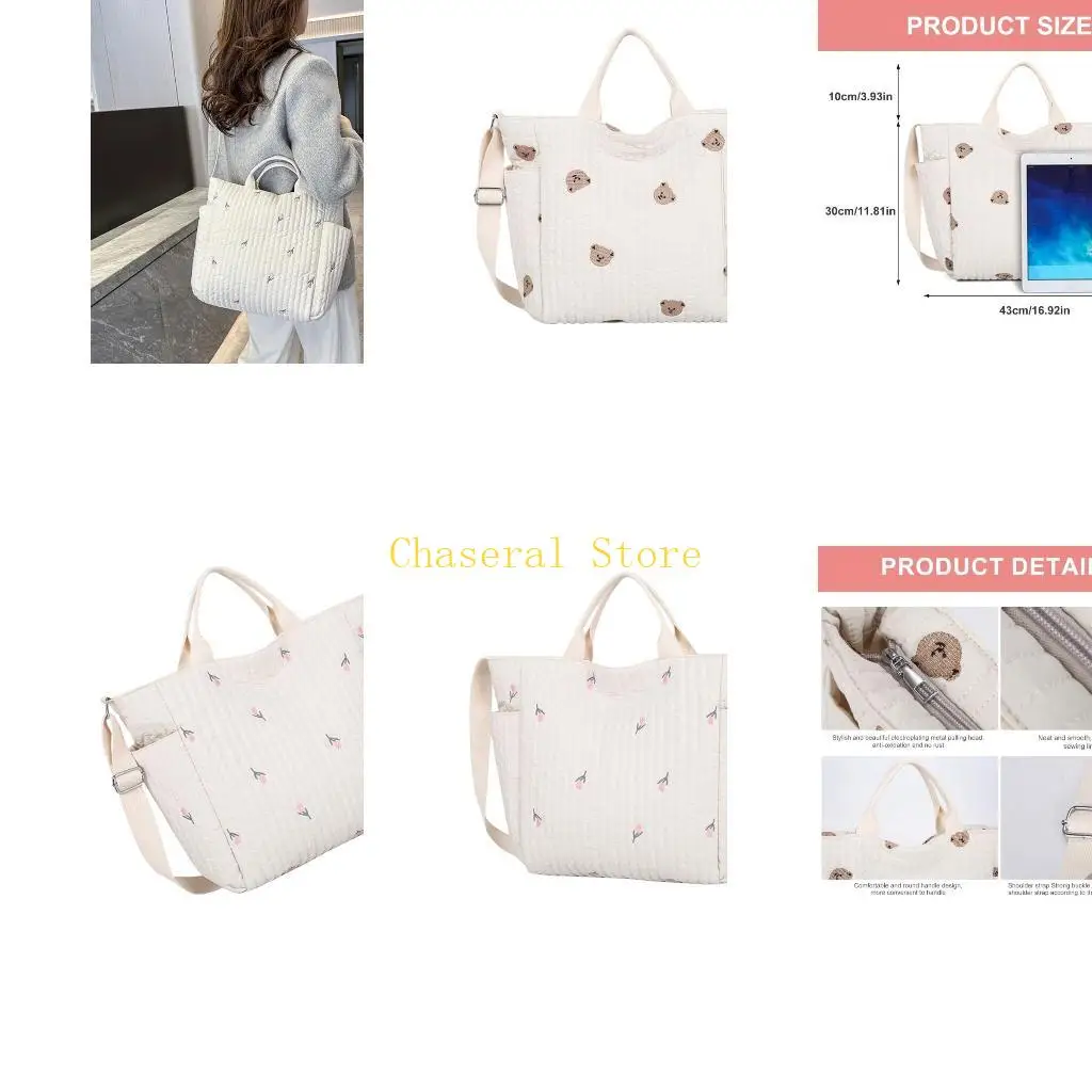 E7CE Multifunctional Diaper Bag For Mom Spacious with Multiple Pockets, Travel Handbag Organiser Pfor Shopping or Park Visits
