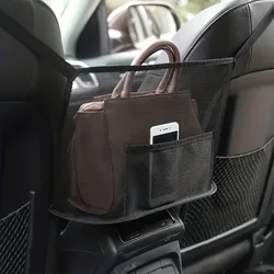 Car Mesh Organizer, Seat Back Net Bag, Barrier of Backseat Pet Kids, Cargo Tissue Purse Holder, Driver Storage Netting Pouch