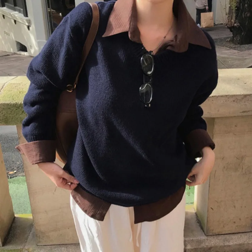 

Шикарный женский свободный длинный свитер Све V-Ne, удобный мягкий осенне-зимний теплый топ, модный универсальный повседневный свитер