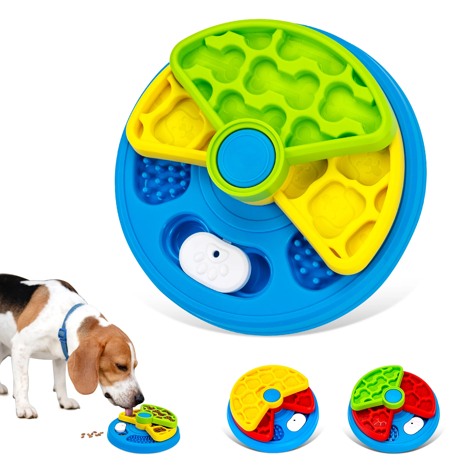 Dog Slow Feeder 3 Layers Detachable Dog Puzzle Interactive Dog Puzzle Game Anti-Anxiety Detachable Training Slow Eating Bowl