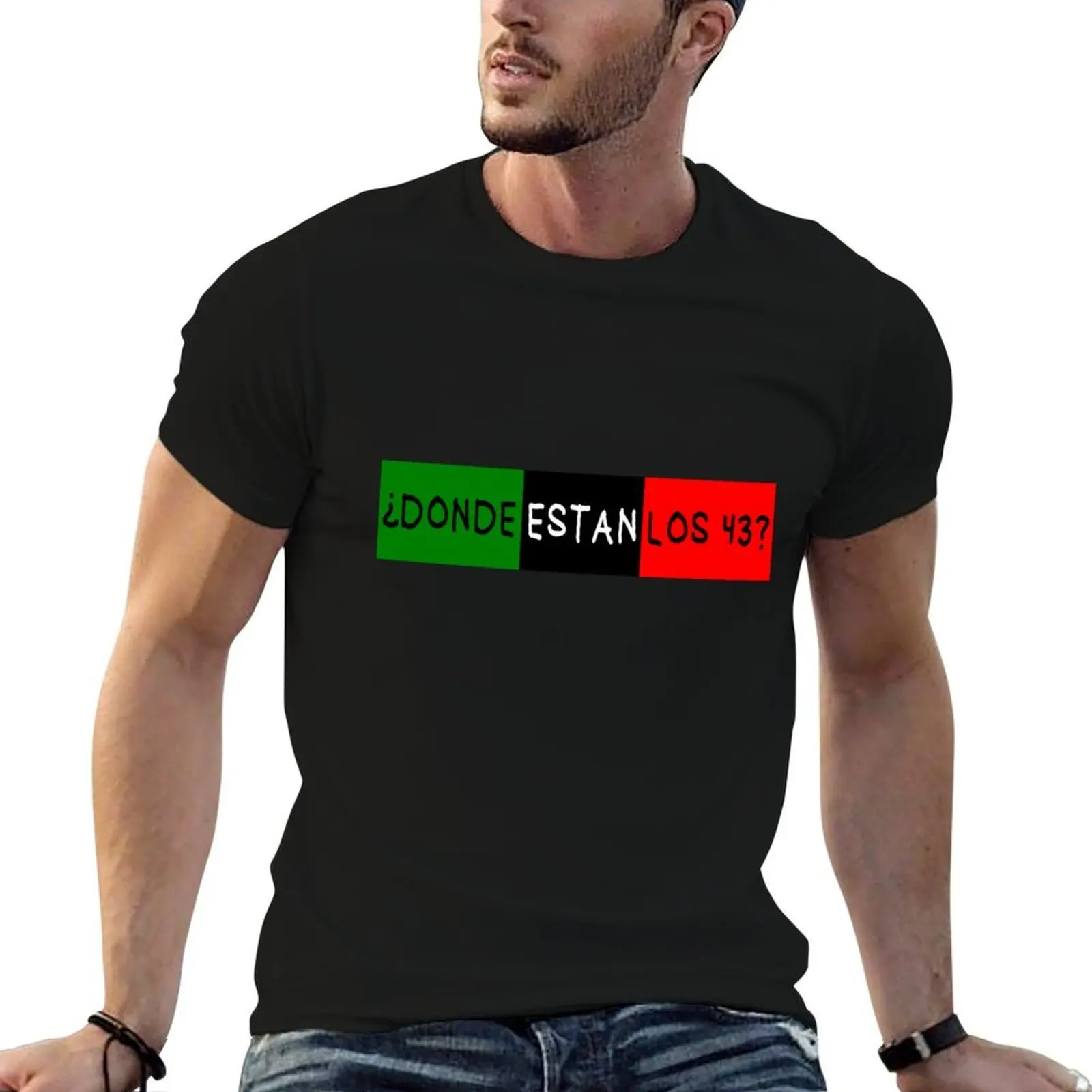 ¿Dónde están los 43? Camiseta de algodón para hombre, paquete de camisetas de algodón negras, camiseta de algodón lisa para hombre, paquete de camisetas.