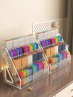 Acrylic Mark Pen Storage Rack Student Desktop Watercolor Pencil Holder Transparent Stationery Marker Pen Storage Organizer