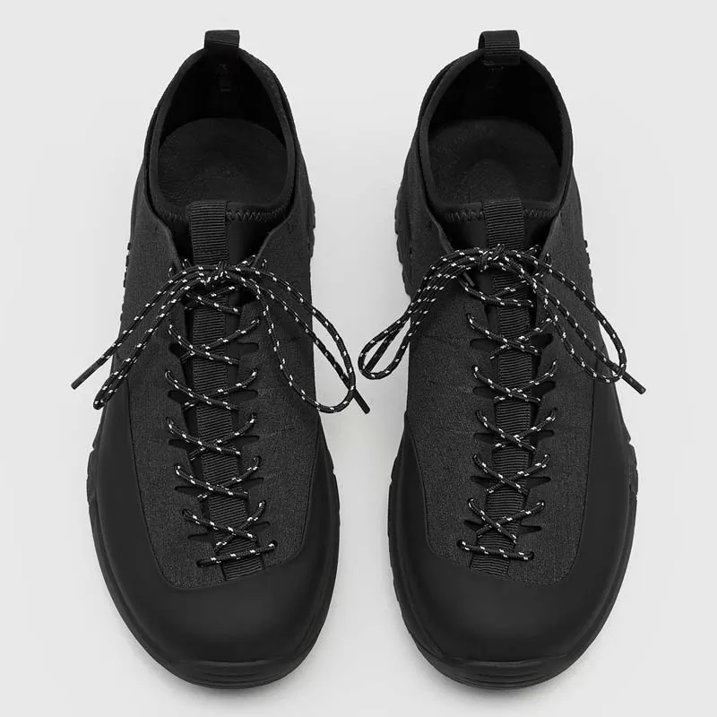 Men Minimalist Black Outdoor Hiking Sports Leisure Shoes Mesh Splicing Breathable Durable Commuting Hiking Shoes