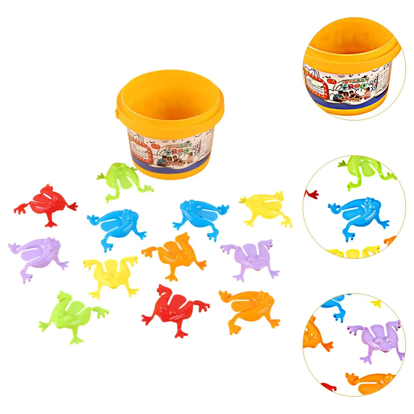 ضفادع القفز الرائعة، ألوان متنوعة، ضفادع القفز، لعبة عائلية، لعبة القفز الضفادع مع دلو