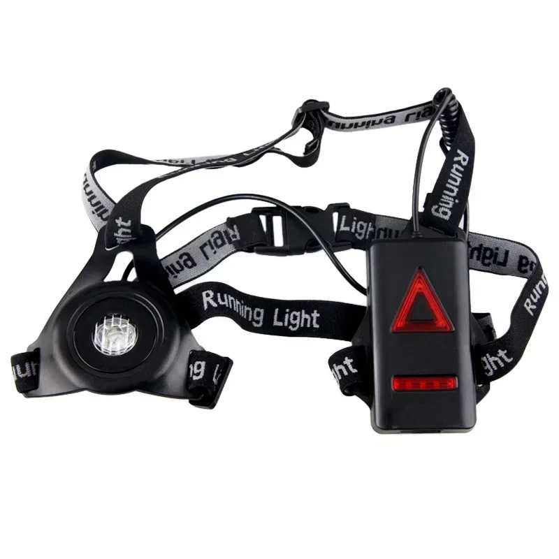 For Camping Bike Hiking Outdoor Night Running Jogging Lights LED Chest Lamp Back Warning Light Running Adventure USB