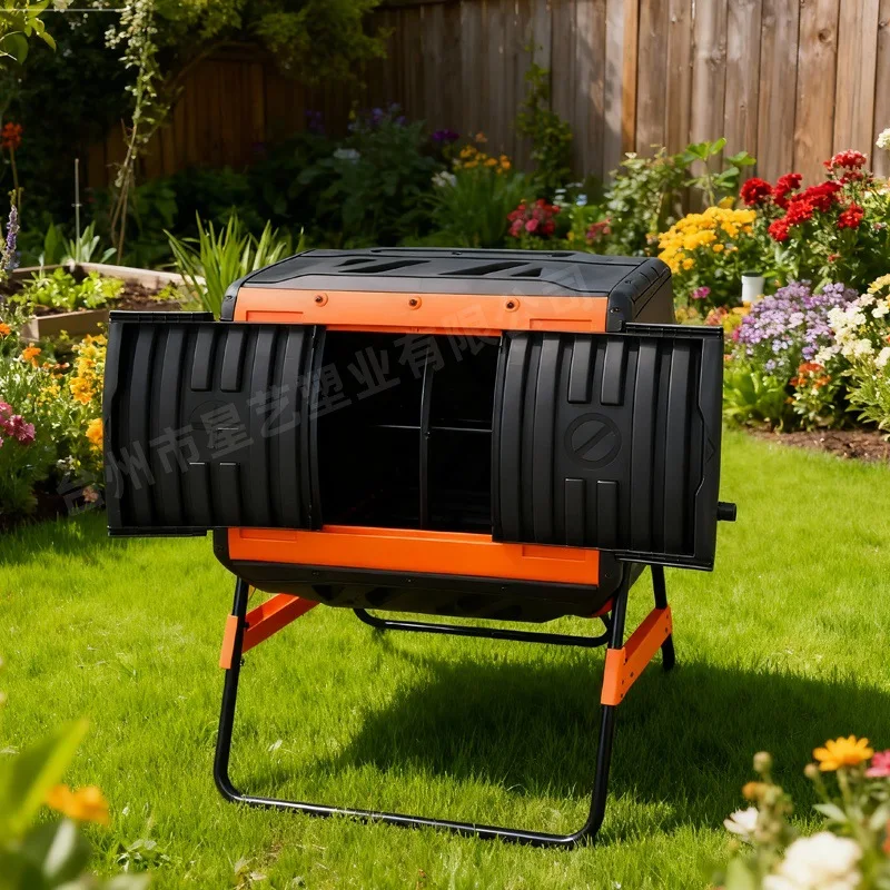Cross-border rotating drum aerobic compost bucket food waste deciduous fermentation box household garden large-capacity compost