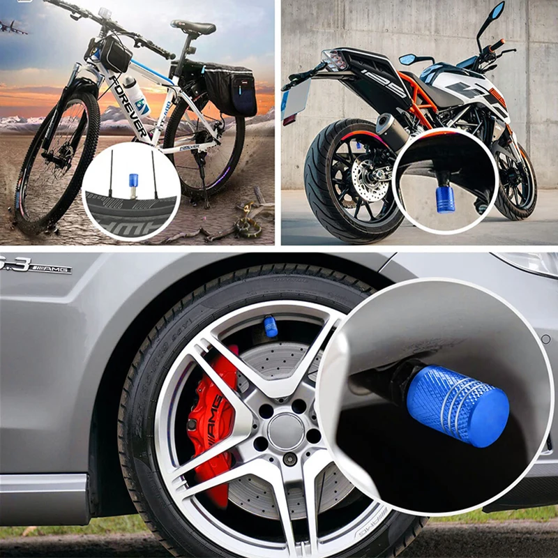 4pcs Universal Car Wheel Tire Valve Stem Caps Dust Covers Aluminum Tire Wheel Stem Air Valve Cap Car Accessories