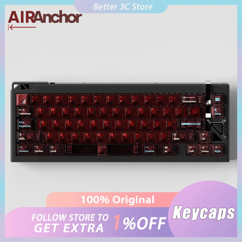 DEADLINE AirAnchor Keycaps Set Red Transparent PC Keyboard Keycap Customized Cherry Height Key Caps PC Accessories