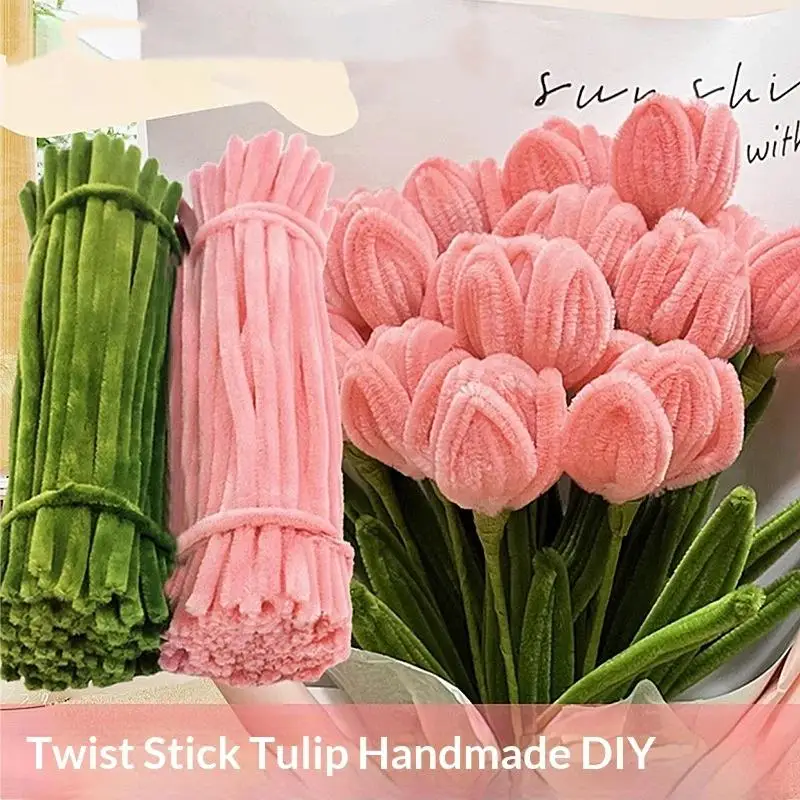 200/300Pcs Chenille Stems 30cm Pipe Cleaners Craft Supplies DIY Kids Plush Educational Toy Art Handmade Flower Making Supplies
