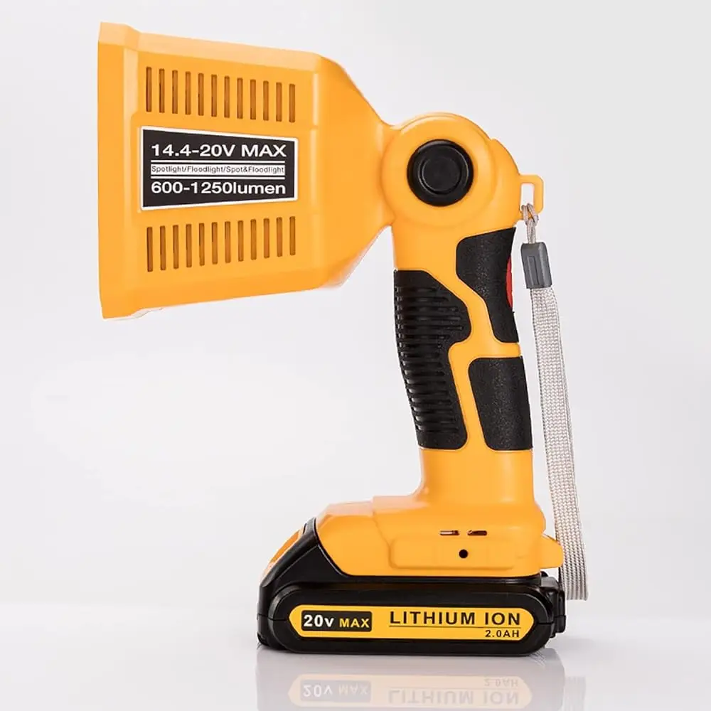 โคมไฟ LED ทรงสี่เหลี่ยม12วัตต์สำหรับ DeWalt ไฟฉุกเฉินทำงานแบตเตอรี่ Li-ion 14/18V ใช้ได้กับ DeWalt