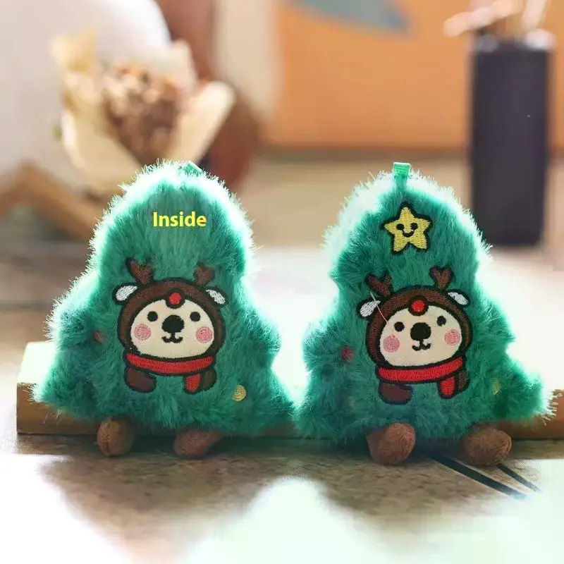 ตุ๊กตาต้นคริสต์มาสการ์ตูนน่ารัก ของตกแต่งกระเป๋าเป้สะพายหลังสุดสร้างสรรค์