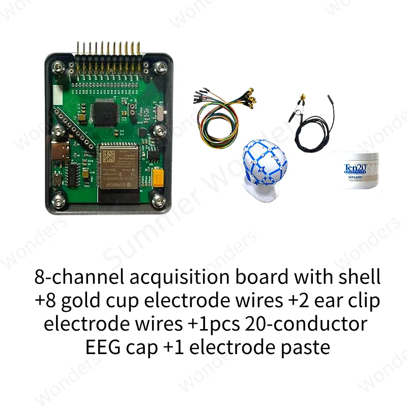 ADS1299 BCI EEG Acquisition Board ESP32 Double-row Pin 8/16 Channel WIFI USB Transmission High Sampling Rate Free Information