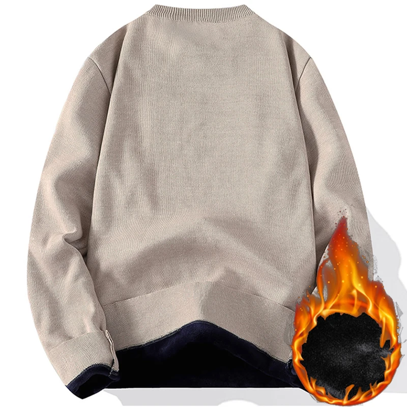 

Men Long Sleeve Knit Pullover Sweater Autumn Winter Thermal Warm Versatile Casual Classic Sweater Lightweight Versatile Sweater