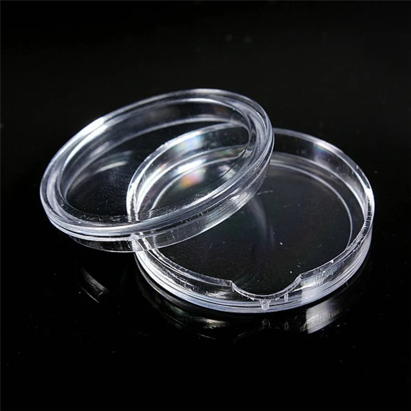 30 Pcs Small Round Transparent Plastic Coin Capsules Box 22Mm