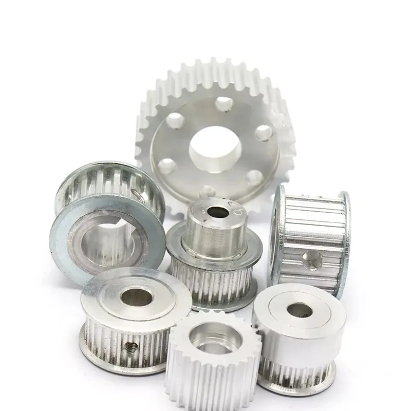 High Performance Industrial Silver Synchronous Pulley Assembly Stainless Steel CNC Machining Broaching Set