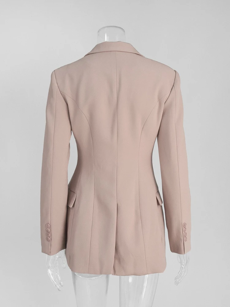 FDYOUI Moda Casual Blazer monopetto Donna 2025 Autunno Manica lunga Slim Solid Suit Office Lady Capispalla Streetwear