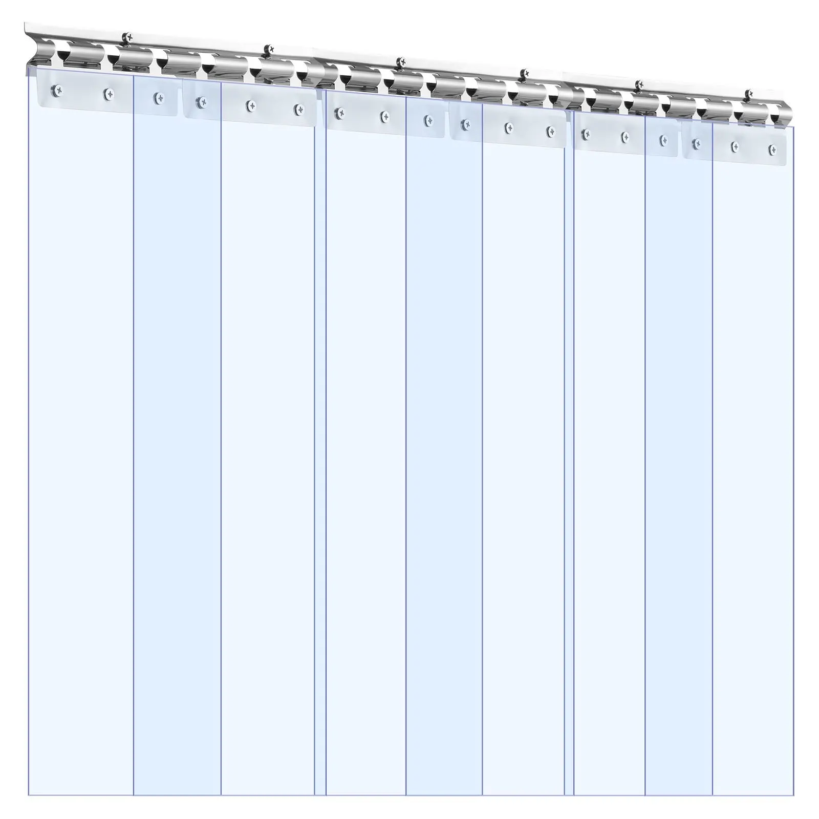 

Clear PVC Strip Curtain, 80 In Height X 36 In Width X 0.08 In Thickness, 6 PCS Walk In Freezer Cooler Curtain Strips, Smooth