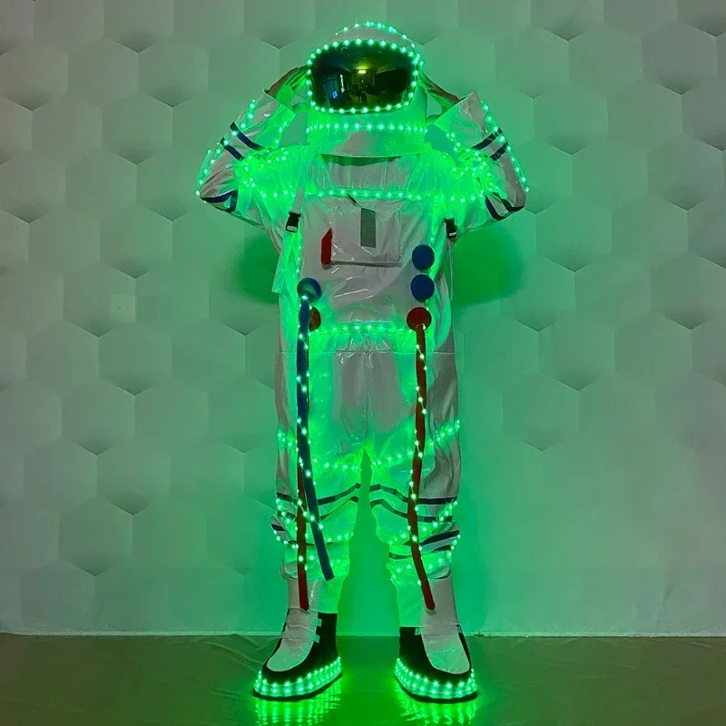 Light up  Festival Party event outfit LED Space Suit Dance Performance Wear Interactive Atmosphere Luminescent Costume Props