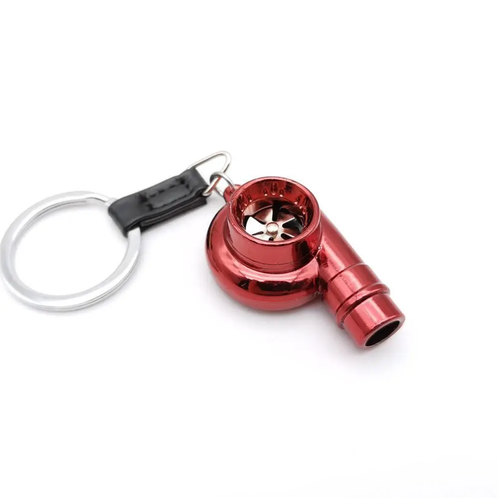 Creative Alloy Turbo Key Chain with Sound INS Mini Car Whistle Sound Keyring Multicolor Key Buckle Daily