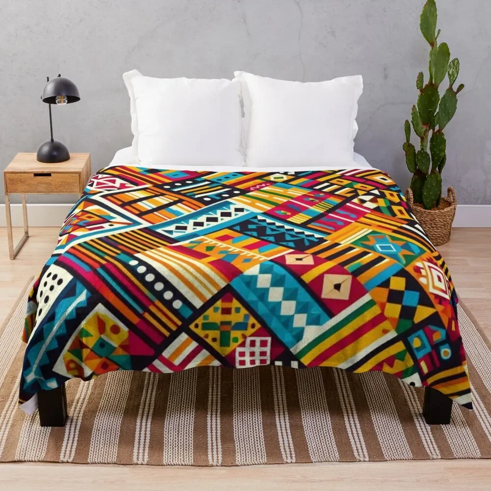 

Ghana Kente Throw Blanket For Sofa Thin Quilt Summer Blankets