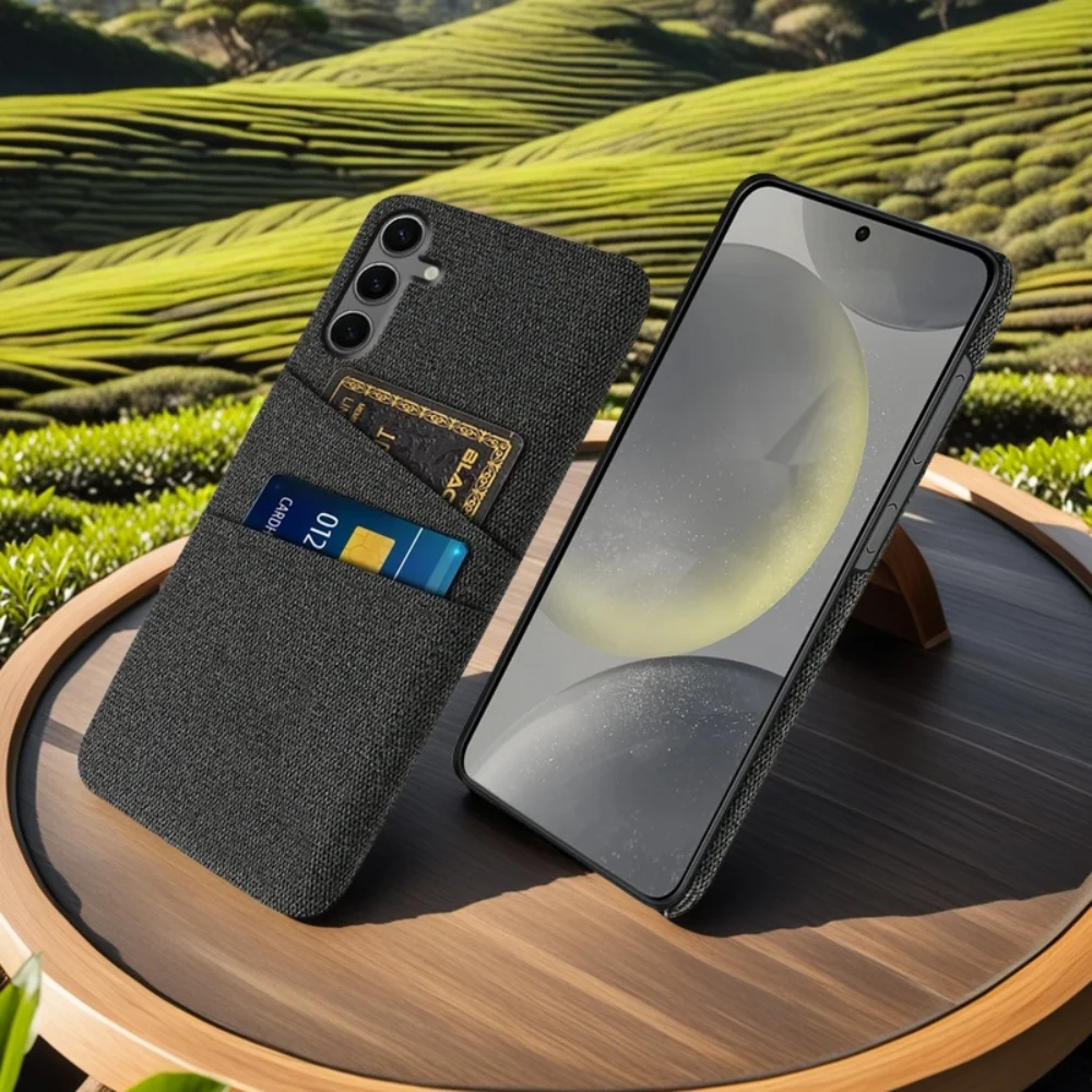 

Fabric Card Slots Case For Samsung Galaxy S24 FE Coque Cloth Texture Antiskid Cover For Galaxy S24 Fe 5G SM-S721B 6.7" Case Capa