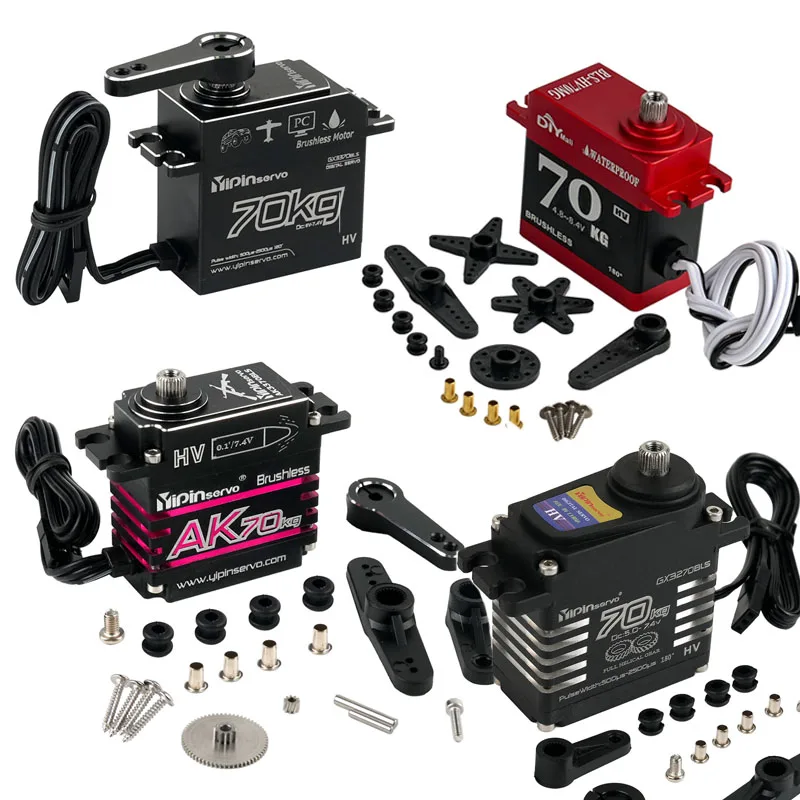 

Полностью металлический цифровой серводвигатель 70 кг, бесщеточный 180 ° Металлические сервоприводы с регулируемым углом, детали «сделай сам» для модели радиоуправляемого автомобиля, робота-гусеничного автомобиля