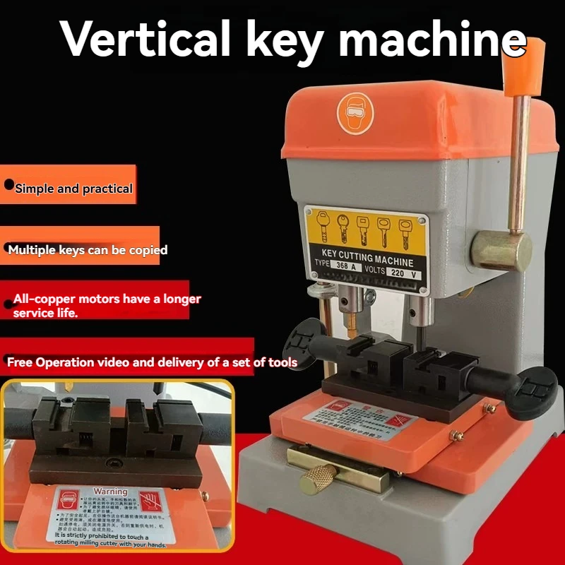 Key copying machine with key machine, punching and drilling key machine, manual vertical machine, milling cutter 368A