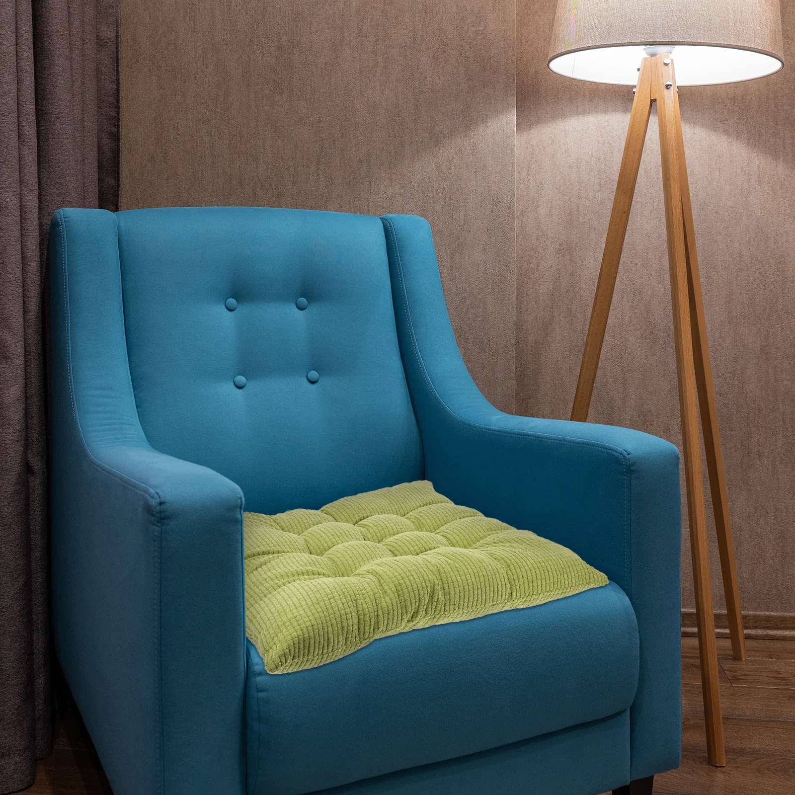 

1Pcs 45x45cm Square Seat Cushion Corduroy Tatami Hip Mat Thicken Chair Pad for Home Office Dorm Light Green Fashion Stylish 3D