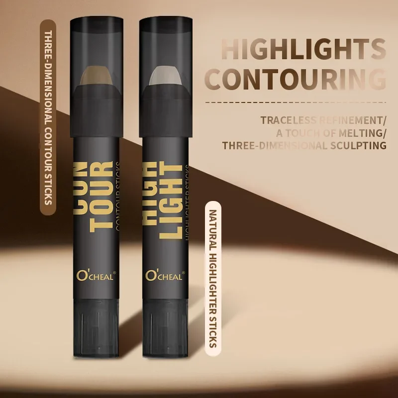 مقاوم للماء هيغليغتر الكنتوري برونزي عصا طويلة الأمد اشراق المخفي قلم رصاص ثلاثية الأبعاد الوجه الأنف الظل ماكياج مصحح