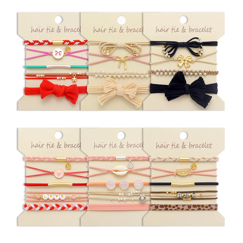 

Metal Alloy Bohemian Hair Ropes Elastic Ponytail Bands Bracelet Headband Multi Wear Scrunchies Women Daily Gift