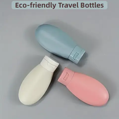 3pcs/set Travel Refillable Cosmetic Containers 60ML Travel Bottles Set Mini Squeeze Bottles for Toiletries Shampoo Conditioner