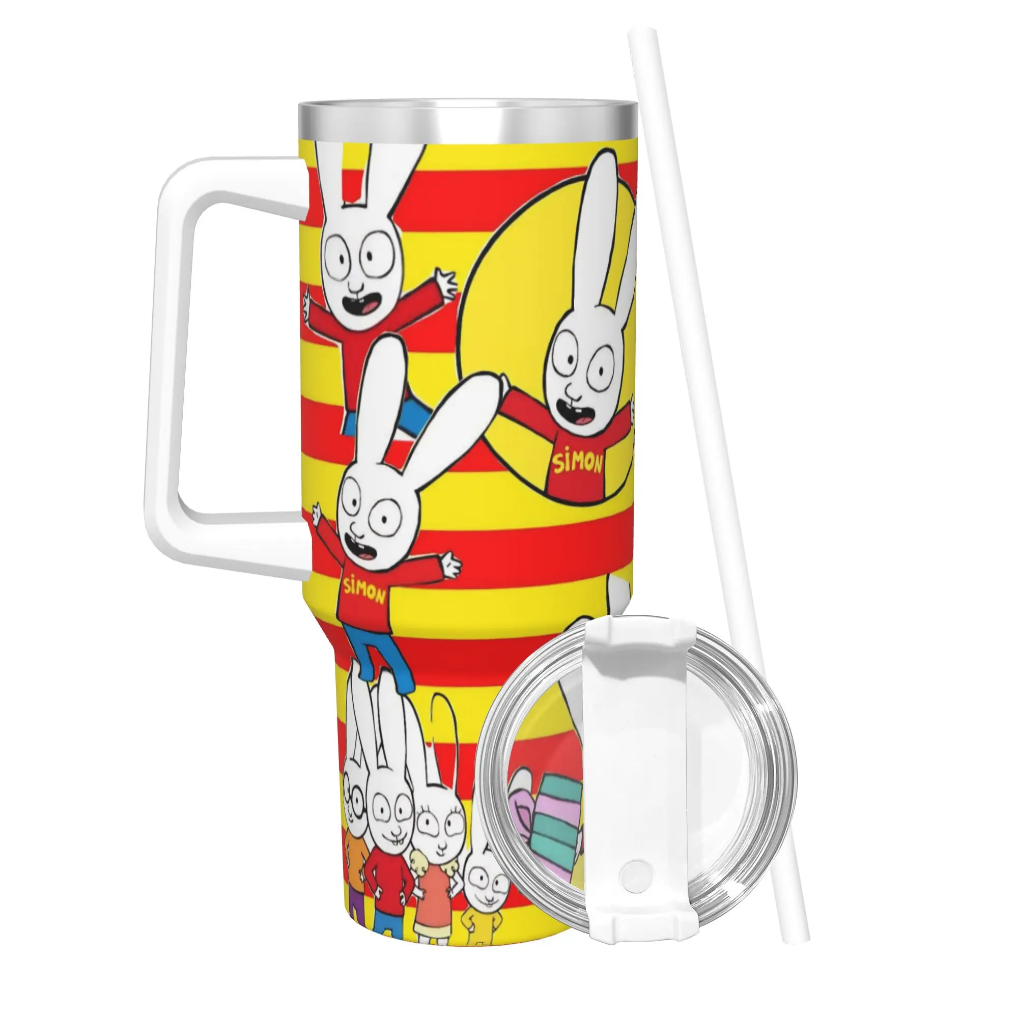 Simon Super Rabbit Tumbler 40oz Stainless Steel Double Wall Vacuum Insulated  Travel Mug With Straw