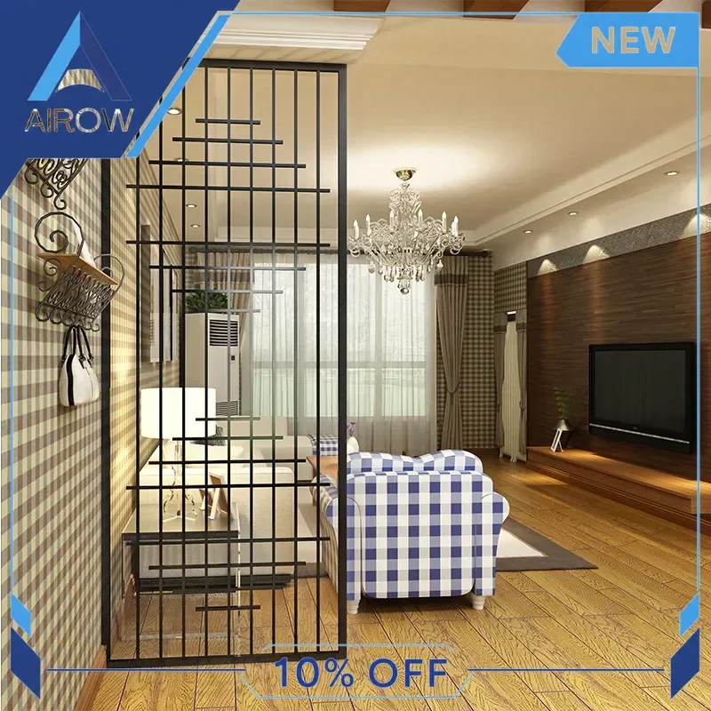 Nordic Wrought Iron Partition Screen Hollow Metal Room Divider for Home Hotel Restaurant Floor Standing Decorative Privacy