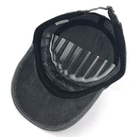 Unisex Vintage Flat Top Hat Classic Washed Caps Adjustable Fitted Thicker Denim Army Hats Autumn Winter Sun Hat Military Caps - Image 5