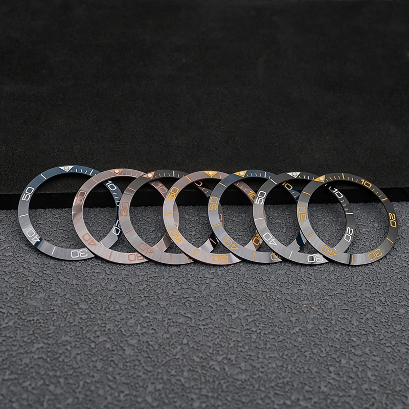 38 مللي متر مشطوف الألومنيوم الحافة إدراج يناسب SKX007 SKX009 SKX011 SRPD ساعة حافظة الرجال الغوص الساعات استبدال الملحقات