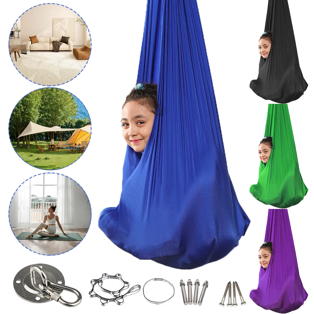 

Детские сенсорные качели с регулировкой высоты, терапевтические качели с комплектующими, гамак-кресло для детей с аутизмом, синдромом Аспергера, СДВГ и СПД