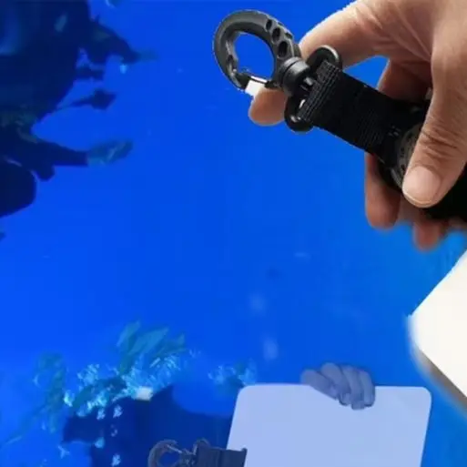 Underwater Writing Board Rotating Clip For Compass For Scuba Diving Snorkeling Reusable PVC For Slate Black Diving Gear Parts