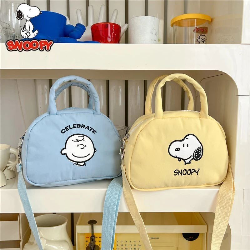 Snoopy Cartoon torba Crossbody przenośna haftowany wzór torba na ramię Kawaii Anime szczeniaczek torba na zakupy