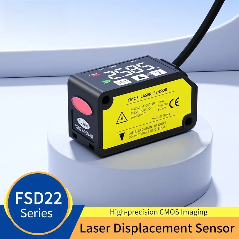 FSD22 Series High-Precision CMOS Micro Laser Displacement Sensor 4-20mA 0-5V for Thickness & Flatness Measurement with Display