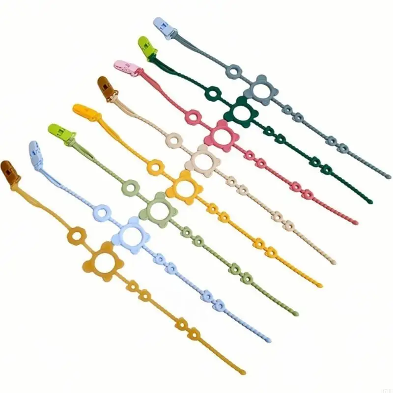 97BE Catena per succhietto per neonati Portaciuccio per neonato per i più piccoli Neonati Cinghia per ciuccio Massaggiagengive