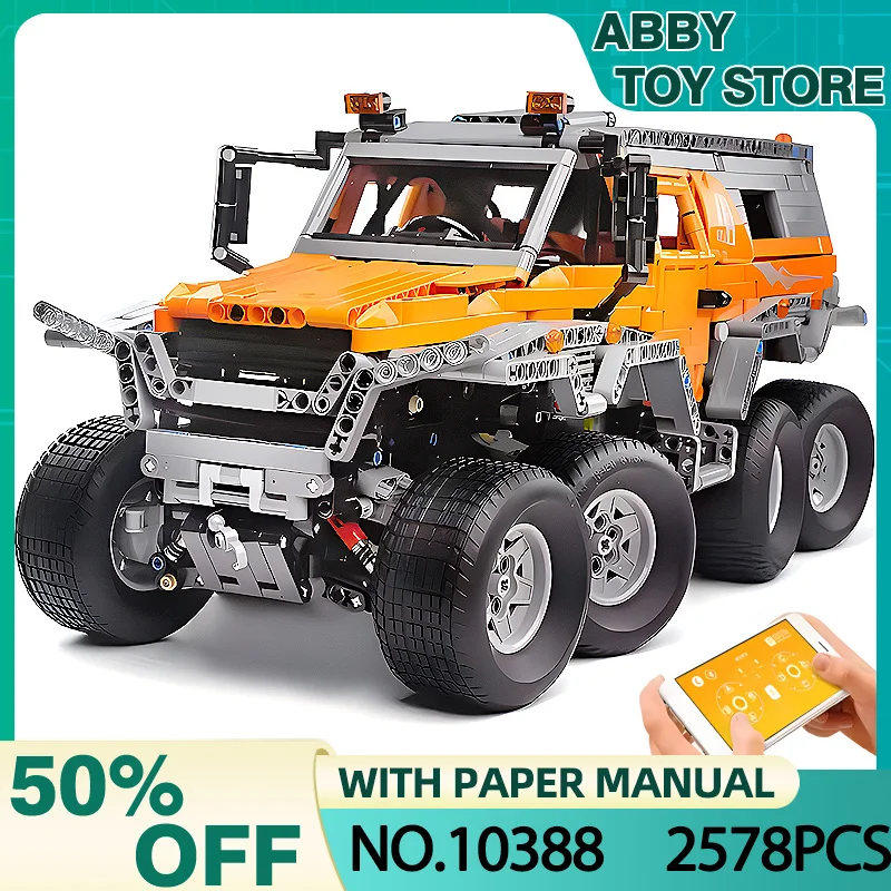 

MOULD KING 10388 APP RC Off-Road Avtoros Shaman 8x8, сибирские строительные блоки, головоломки, игрушки, рождественские подарки для детей