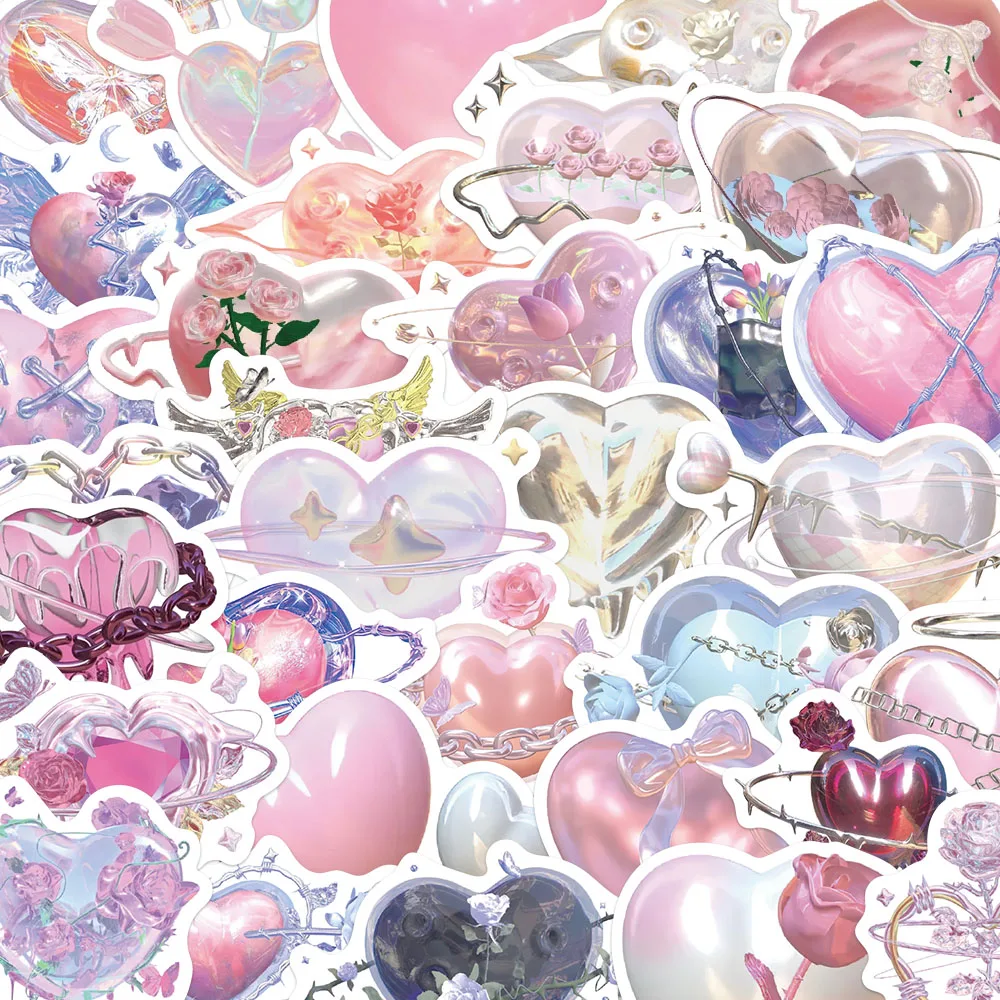 

60PCS Rose Love Stickers Funny Graffiti Decals For Laptop Luggage Clipboard Valentine's Day Gift Fridge Cup DIY Cartoon Stickers