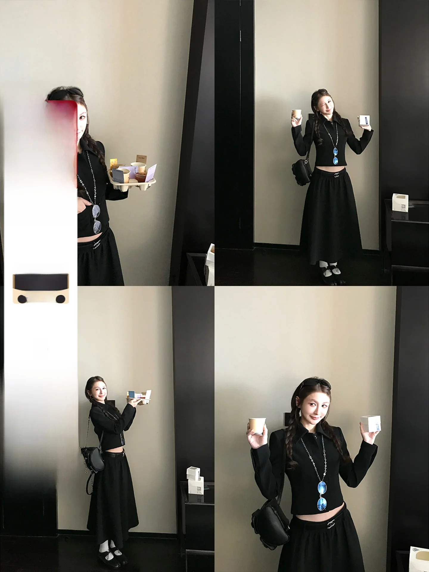 

Костюм Ele Skk Store Lizzy Miss: пиджак с открытыми плечами и пышная юбка-солнце из полиэстера для женщин